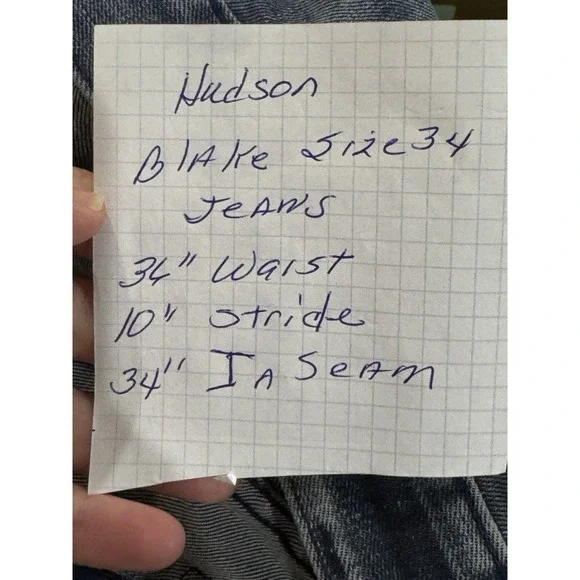 Hudson Jeans Blake Slim Straight Men's Size 34 Zip‎ Roto Medium Wash Denim